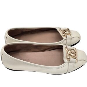 Aerosoles Cream Chain Loafers Sz‎ 8.5 Quiet Luxury Preppy Chic Minimalist Office